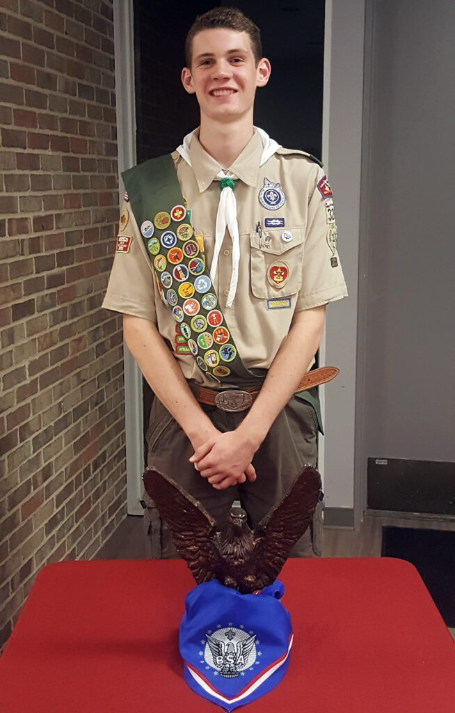 Andrew Branch with his Eagle Scout award